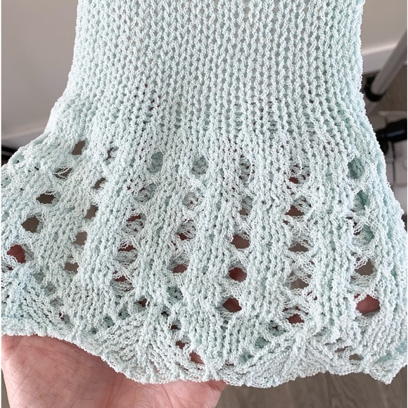 POL Mint Green Open Weave Crewneck Sweater - Picture 4 of 5